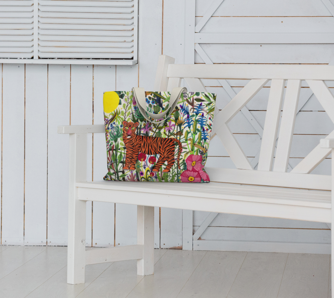 Sac fourre-tout grand format en toile coton ''Le Tigre''